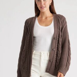 Quince 100% Organic Cotton Oversized Cable Cardigan